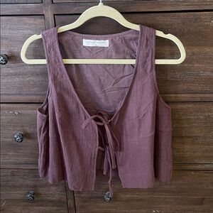 Women's Brown Sleeveless Top